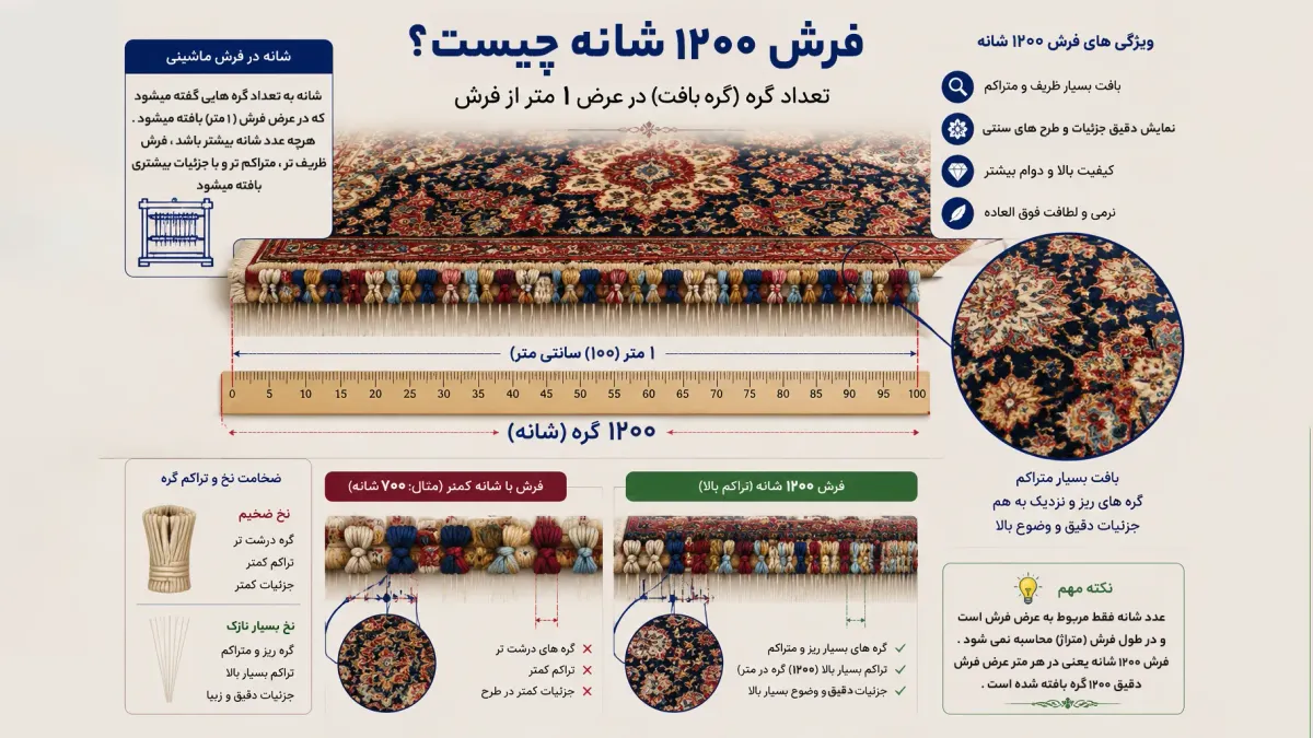 فرش 1200 شانه چیست؟