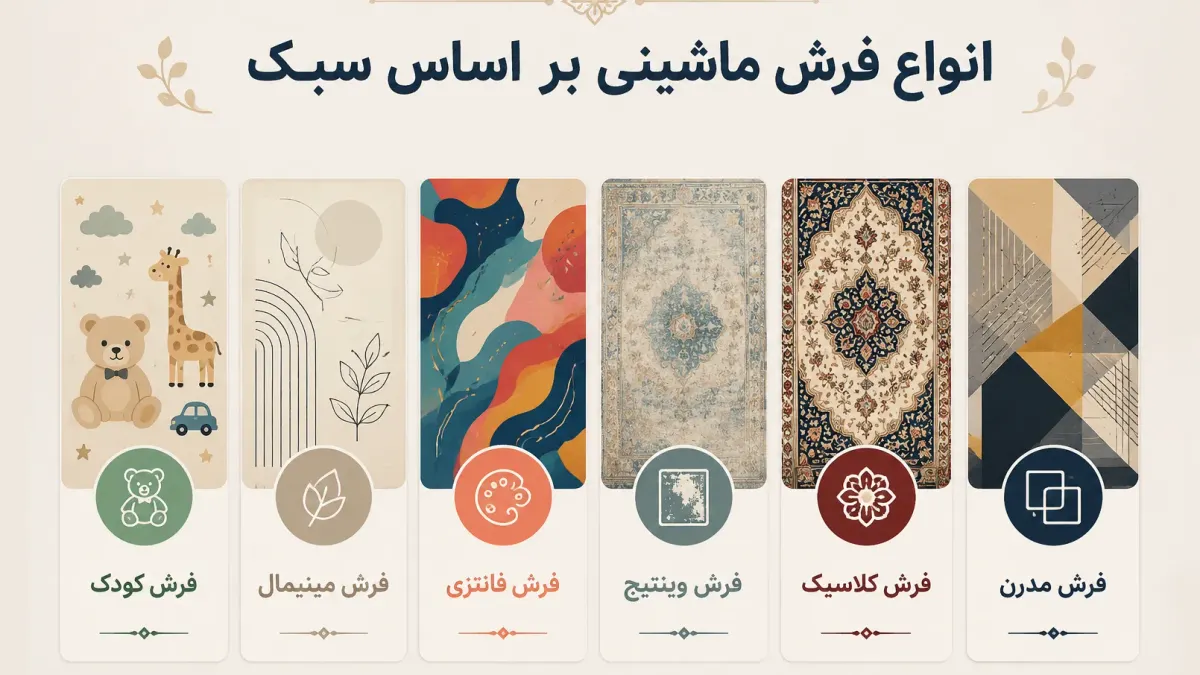 انواع فرش ماشینی بر اساس سبک