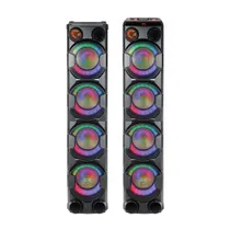 اسپیکر دوقلو بلوتوثی هوریون مدل HO-3408 دارای 4 ساب ووفر 8 اینچ، AUX، USB، رقص نور همراه با میکروفون