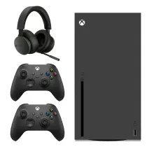 کنسول بازی Xbox X ظرفیت 1 ترابایت همراه با دسته مشکی و هدست بی سیم