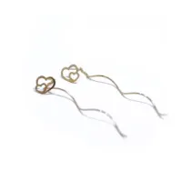 گوشواره مینیمال طرح پیچ دو قلب