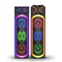 اسپیکر دوقلو بلوتوثی لومکس مدل JANET دارای 6 ساب ووفر 10 اینچ، USB،AUX، رقص نور، میکروفن