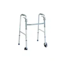 واکر آلومینیومی با قابلیت تاشو همراه با دسته اهرمی و پایه چرخدار