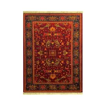فرش 700 شانه آکریلیک تراکم 2100 رخ بافت مدل 712 رنگ زمینه زرشکی