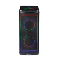 اسپیکر قابل حمل بلوتوثی مکسیدر مدل IRC8A08 دارای 2 ساب‌ووفر 8 اینچ USB،AUX رقص نور میکروفون قابلیت اتصال دو دستگاه همزمان