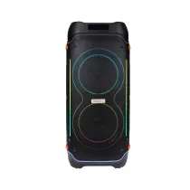 اسپیکر  قابل حمل بلوتوثی مکسیدر مدل CN10E43 دارای 2 ساب ووفر 10 اینچ USB،AUX رقص نور میکروفون قابلیت اتصال دو دستگاه همزمان