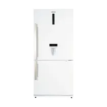 یخچال فریزر کمبی فریزر پایین رنزو EN-84RF یخساز دستی آبریزدار سفید