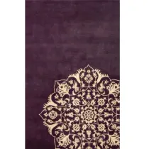 فرش مدرن هانوکس طرح کرامت کد HAM.391.1 رنگ زمینه بنفش فاقد خواب