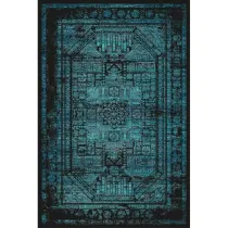 فرش مدرن هانوکس طرح گل دوران کد HAM.422.4 رنگ زمینه سبز فاقد خواب