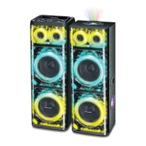 اسپیکر دوقلو بلوتوثی مکسیدر مدل PG1268U دارای 4 ساب‌ووفر 12 اینچ،USB، AUX ،رقص نور ،میکروفون ،قابلیت اتصال دو دستگاه همزمان