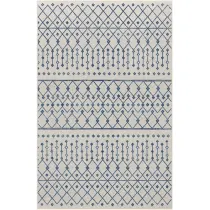 فرش مینیمال هانوکس طرح سیلا کد HANM.005.4 رنگ آبی فاقد خواب