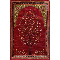 فرش 700 شانه آکرلیک تراکم 2100 مهبافت مدل بهار رنگ زمینه لاکی