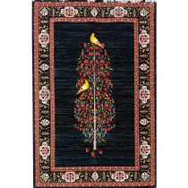 فرش 700 شانه آکرلیک تراکم 2100 مهبافت مدل ثریا رنگ زمینه سرمه ای