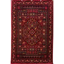 فرش 700 شانه آکرلیک تراکم 2100 مهبافت مدل یاسمن رنگ زمینه لاکی