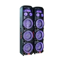 اسپیکر دوقلو بلوتوثی میکرولب مدل KM-S600 دارای 6 ساب ووفر 12 اینچ USB,AUX رقص نور همراه آمپلی فایر میکروفون