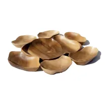 ظرف چوبی ست میوه خوری دست ساز کیو وود کد 1002 چوب گردو طبیعی