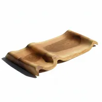 ظرف چوبی میوه خوری دست ساز کیو وود کد 3005 چوب گردو طبیعی