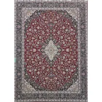 فرش 700 شانه آکرلیک تراکم 2550 کمیل مدل کاشان رنگ زمینه لاکی