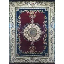 فرش 700 شانه تراکم 2550 نگین فیروزه مدل مسکو زمینه روناسی