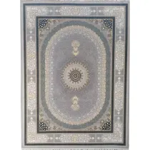 فرش 700 شانه تراکم 2550 نگین فیروزه مدل صدرا زمینه نقره‌ای