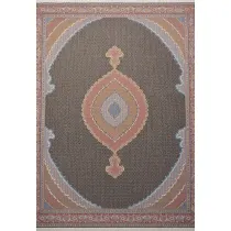 فرش 700 شانه آکرلیک تراکم 2550 کمیل مدل تیغ ماهی 2001 رنگ زمینه قهوه ای