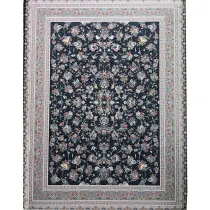 فرش 700 شانه آکرلیک تراکم 2550 کمیل مدل ترلان رنگ زمینه سرمه ای