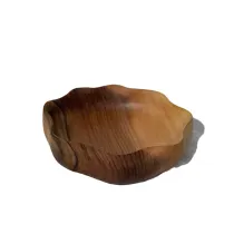 ظرف چوبی میوه خوری دست ساز کیو وود کد 3019 چوب گردو طبیعی