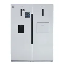 یخچال فریزر دوقلو تاکنوگلد مدل 803R-802F سفید یخساز اتوماتیک بیرونی آبریز اتوماتیک هوم بار