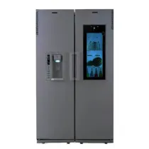 یخچال فریزر دوقلو دونار مدل D21-GLASS DOOR-K-01 درب شیشه ای یخساز اتوماتیک تیتانیوم
