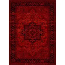 فرش ماشینی مدرن نارسیس طرح ترکمن کد 041 رنگ زمینه لاکی فاقد خواب