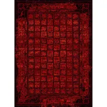 فرش ماشینی مدرن نارسیس طرح ترکمن کد 043 رنگ زمینه مشکی فاقد خواب