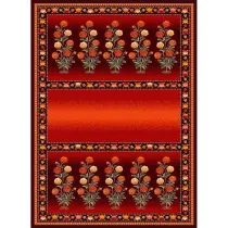 فرش ماشینی مدرن نارسیس طرح ترکمن کد 054 رنگ زمینه لاکی فاقد خواب