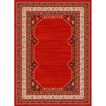 فرش ماشینی مدرن نارسیس طرح ترکمن کد 059 رنگ زمینه لاکی فاقد خواب