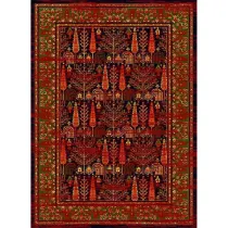 فرش ماشینی مدرن نارسیس طرح ترکمن کد 061 رنگ زمینه مشکی فاقد خواب