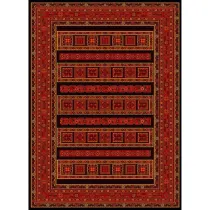 فرش ماشینی مدرن نارسیس طرح ترکمن کد 004 رنگ زمینه مشکی فاقد خواب