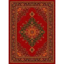 فرش ماشینی مدرن نارسیس طرح ترکمن کد 009 رنگ زمینه لاکی فاقد خواب