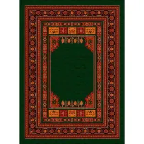 فرش ماشینی مدرن نارسیس طرح ترکمن کد 014 رنگ زمینه سبز فاقد خواب