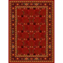 فرش ماشینی مدرن نارسیس طرح ترکمن کد 017 رنگ زمینه لاکی فاقد خواب