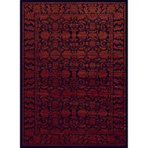 فرش ماشینی مدرن نارسیس طرح ترکمن کد 021 رنگ زمینه سرمه‌ای فاقد خواب