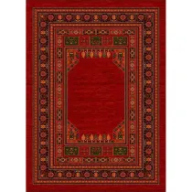 فرش ماشینی مدرن نارسیس طرح ترکمن کد 022 رنگ زمینه لاکی فاقد خواب