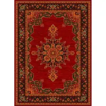فرش ماشینی مدرن نارسیس طرح ترکمن کد 023 رنگ زمینه لاکی فاقد خواب