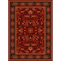 فرش ماشینی مدرن نارسیس طرح ترکمن کد 029 رنگ زمینه لاکی فاقد خواب