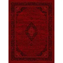 فرش ماشینی مدرن نارسیس طرح ترکمن کد 038 رنگ زمینه لاکی فاقد خواب