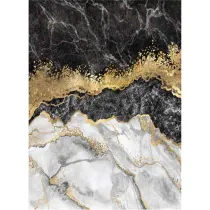 فرش ماشینی نارسیس طرح مدرن کد 8005 رنگ زمینه مشکی طلایی فاقد خواب