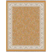 فرش 1500 شانه ابریشم نما آراد تراکم 4500 مدل قصه زمینه طلایی