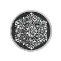 فرش ماشینی گرد هانوکس طرح سیاه سفید کد IFC.2829.02