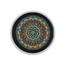 فرش ماشینی گرد هانوکس طرح چشم فیروزه کد IFC.2829.07