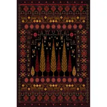 فرش ماشینی مدرن هانوکس طرح درخت مشکی کد L288