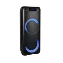 اسپیکر قابل حمل بلوتوثی بروفون مدل BS402 دارای 2 ساب‌ووفر ۸ اینچ، USB ،AUX ، میکروفون، قابلیت اتصال دو دستگاه همزمان