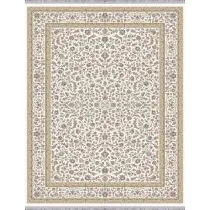 فرش 1500 شانه ابریشم نما آراد تراکم 4500 مدل ماه پری زمینه کرم